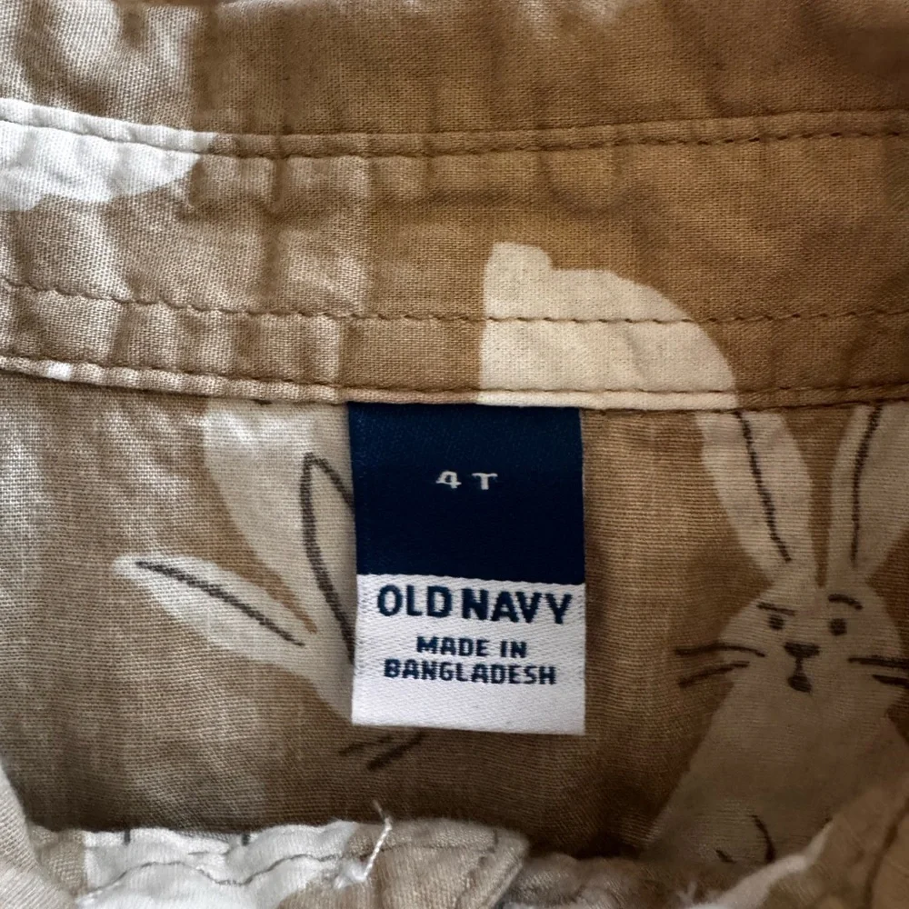 Toddler Boys Dress Shirt Bundle 4T | Old Navy Bunny + Wonder Nation Pink Gingham